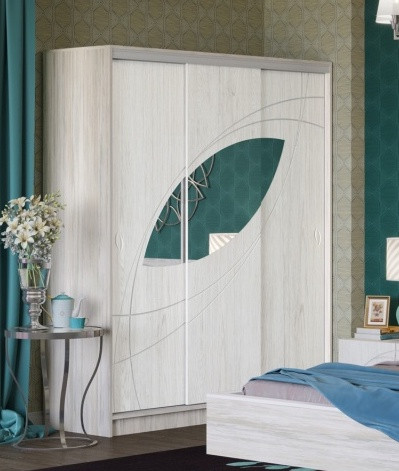 Шкаф-Купе Каролина-10 МДФ Ясень Патина/Артвуд Светлый (Ш-1800 × В-2200 × Г-600 мм)