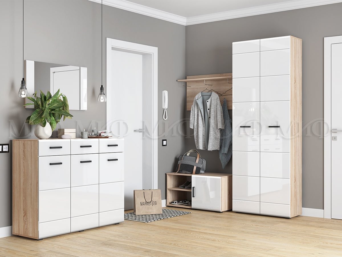 Прихожая Ницца NEW МДФ (Ш-2900 мм x В-2170 мм x Г-450 мм)/Разные Цвета