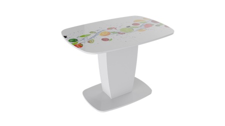 Стол Раздвижной «Аризона» Тип 2 Белый Глянец Разный Принт/Д-1100/1420 мм x Ш-770 мм x В-750 мм