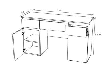 Стол туалетный Ким белый глянец / сонома