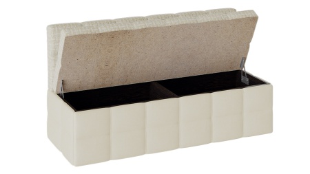 Скамья Прямая «Домино» (Кожзам светлый/ткань светлая)