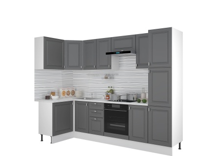 Кухонный Гарнитур Елена МДФ 1200 х 2850 мм/Разные Цвета